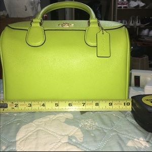 NEON GREEN COACH BAG